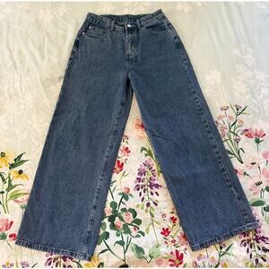 Women's Blue Denim Wide Leg Cropped Jeans size Medium